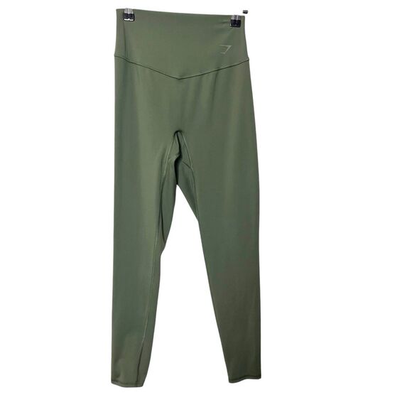 Gymshark High-Waisted Leggings Green Stretch Recycled Nylon Women’s Size Small - Picture 1 of 10